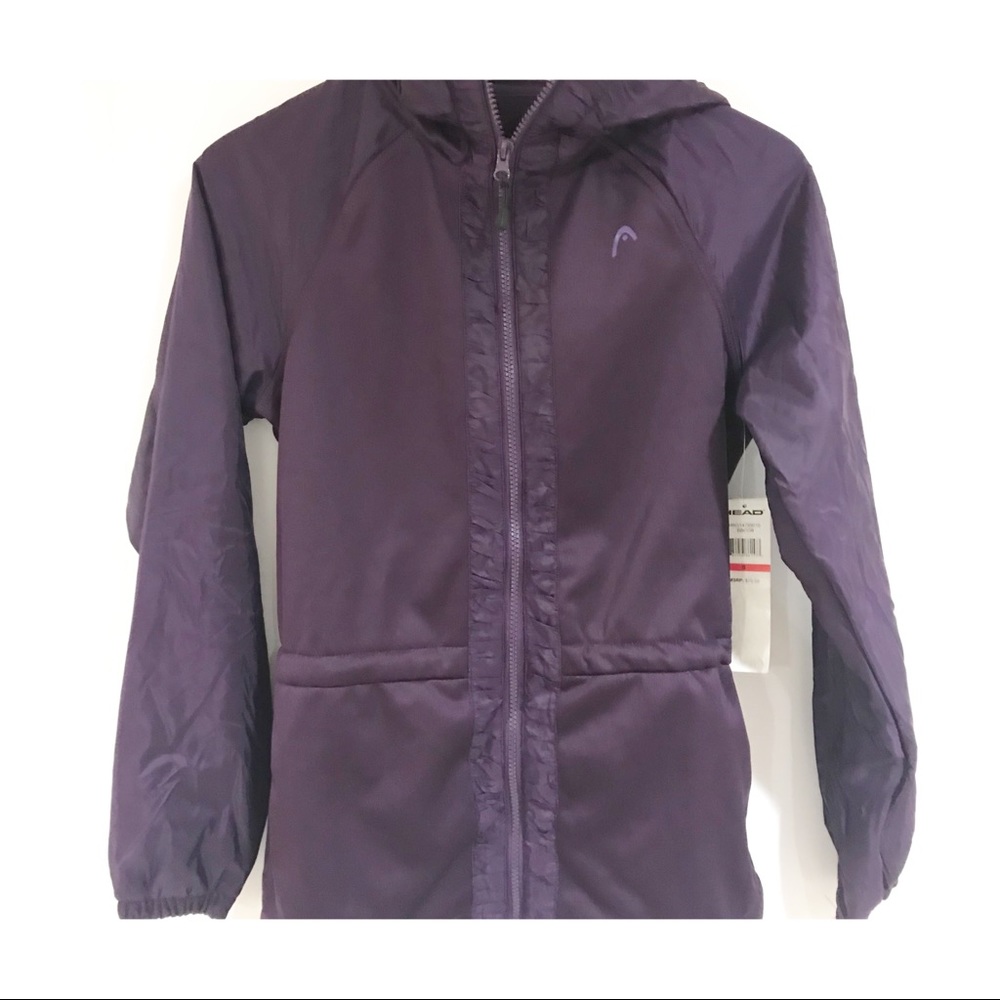 Head Dri Motion Hooded Fleece Lined Purple Jacket. Size S
